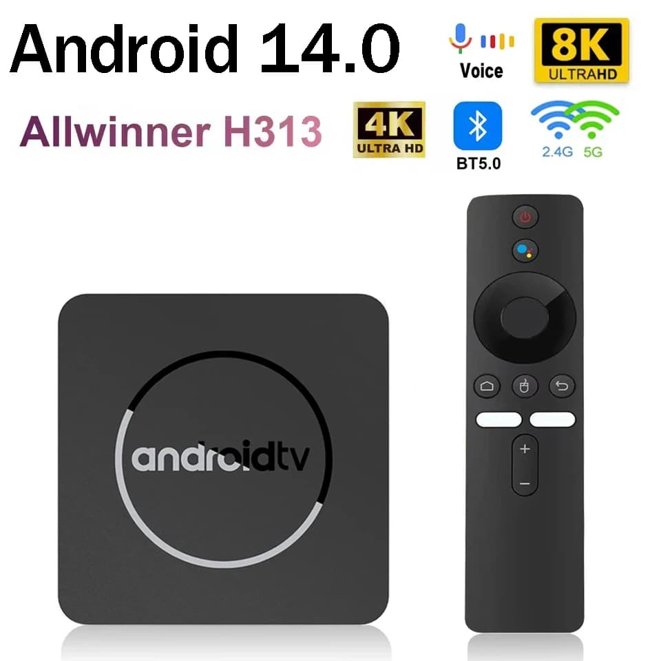 Q10 Android14 Smart TV Box 8K HDR10+ Q96 Allwinner H313 Dual Wifi BT5.0 Set Top Box Media Player Goog Voice Assistant IPTV