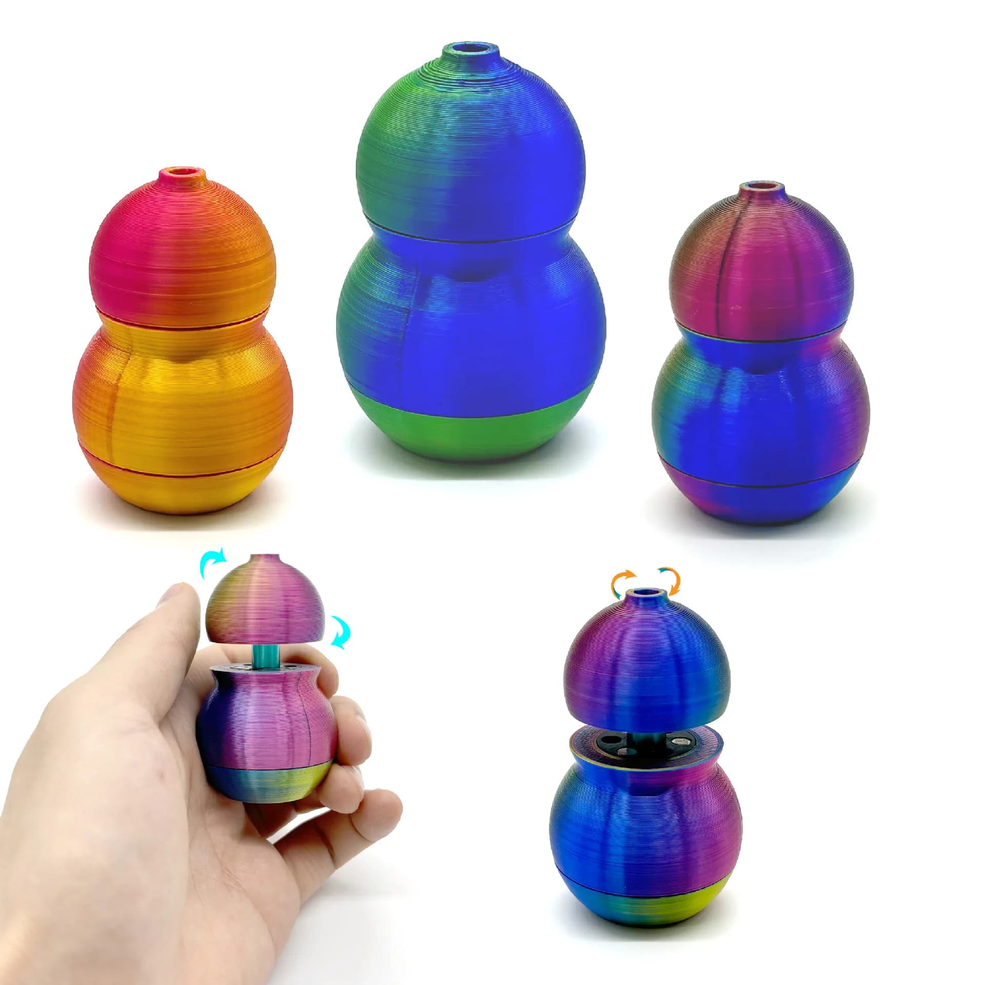 Fashionable house decorations, 3D printed rotary toys, interactive pumpkin decorations with fingertips, for accessories for adults and children