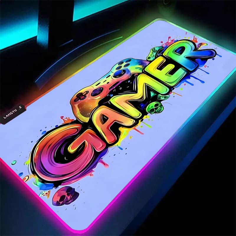 Tappetino per mouse RGB in gomma con retroilluminazione per PC, tastiera, laptop, computer, tappetino da scrivania a LED, controller di gioco, 90x40 cm, accessori da gioco, mousepad