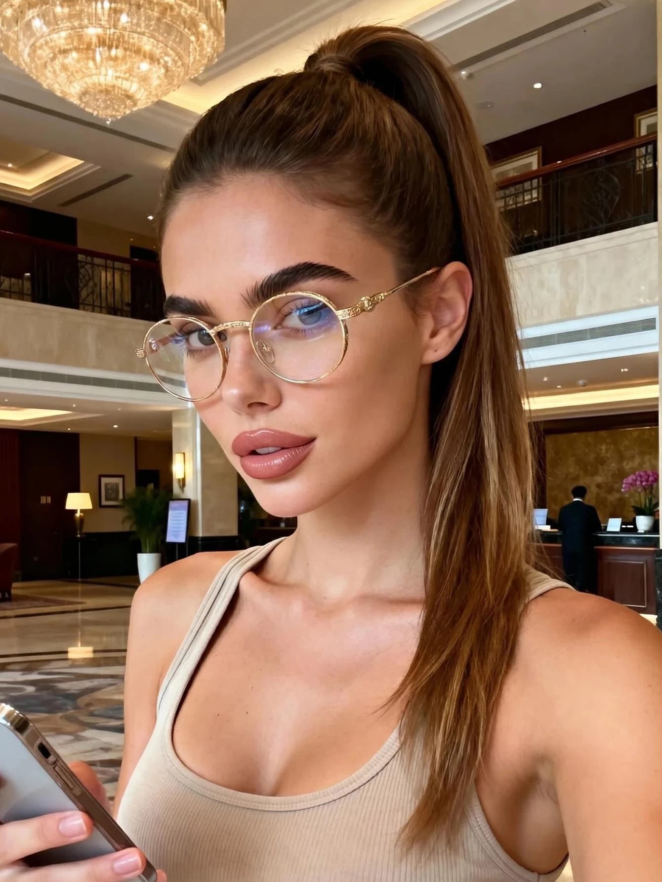 1pc classic carved retro round frame glasses polished texture lightweight men and women daily leisure all-match glasses