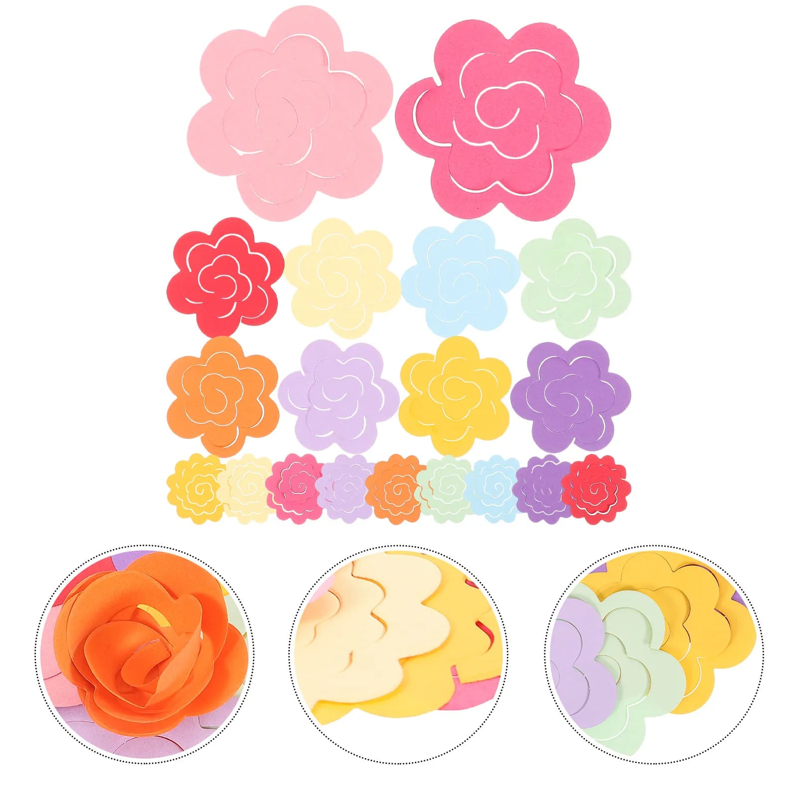 1Set Quilling Paper Strips Colorful Origami Rose Strips DIY Folding Paper Flowers DIY Craft Supplies for Kids and Adults