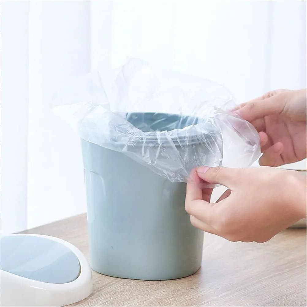 Cestino per Rifiuti con Coperchio Ribaltabile, Mini Contenitore in Plastica per Scrivania, Casa, Ufficio, Cucina, Blu