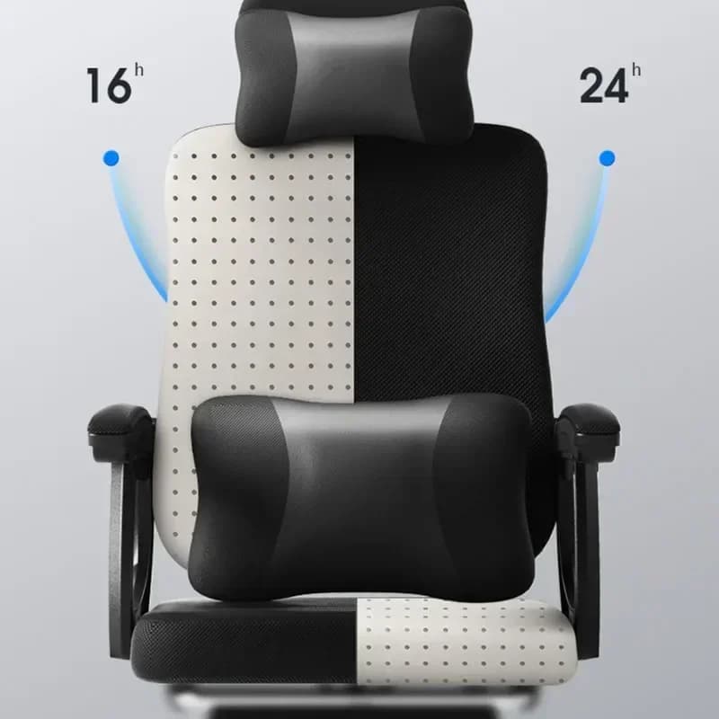 Sedia da Ufficio Ergonomica con Supporto per Collo e Testa, in Pelle Impermeabile, Sedia da Gaming Nera, Poltrona Reclinabile Nordica, Arredamento per Teatro
