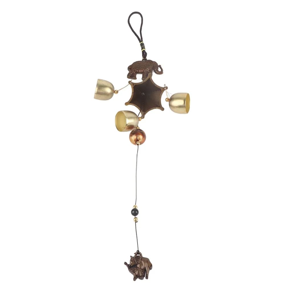 Metal Metal Elephant Wind Chimes Elephant 17.7in Outdoor Yard Decor Gold Decorative Sound Ornament Wall Hanging Layout