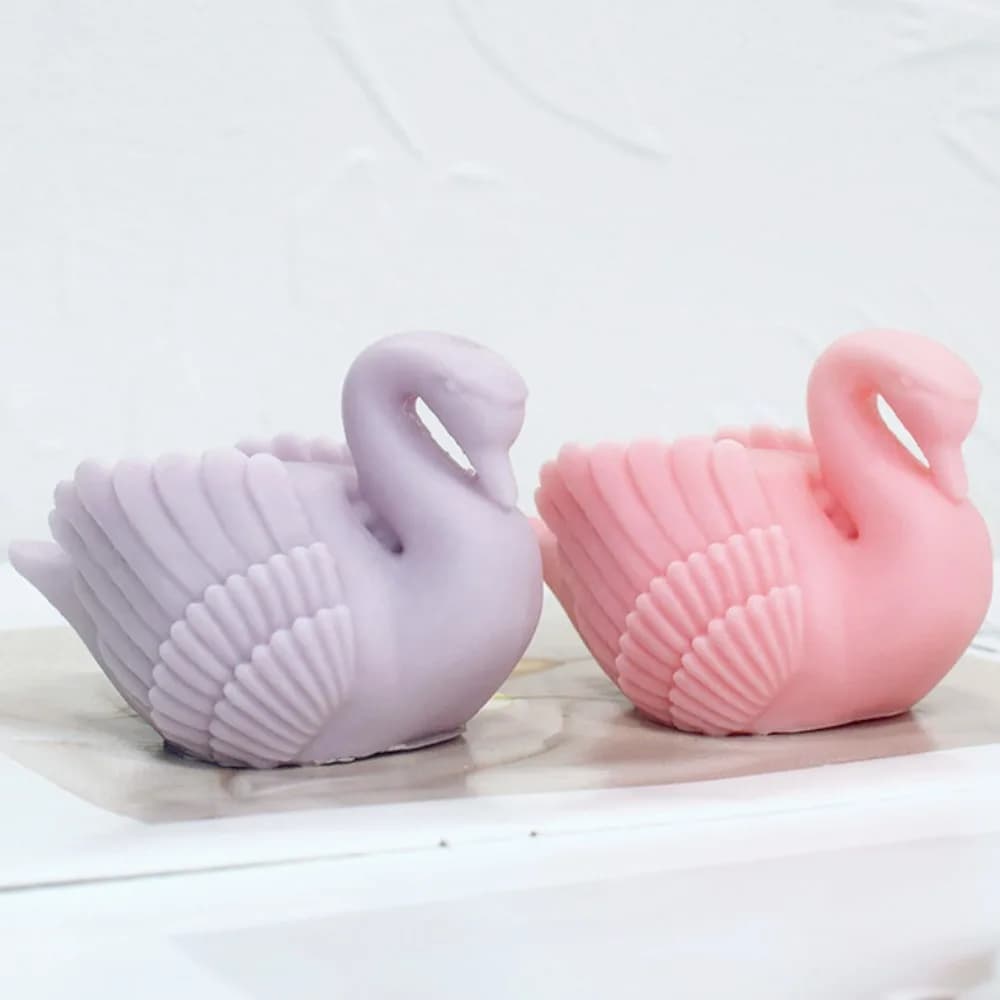 Stampo per candele in silicone cigno bianco Cygnus uccello animale sapone resina gesso creazione di cioccolato decorazione torta nuziale ornamenti artistici regali
