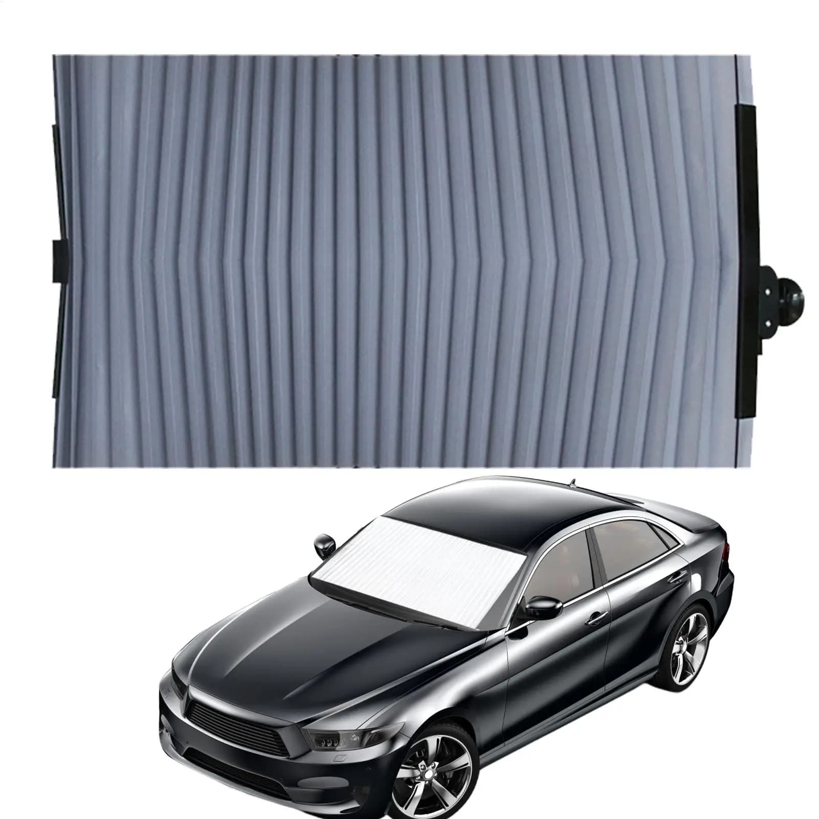 Retractable Car Curtains Retractable Windshield Sun Shade Extra Large Sunshade for Front Rear Windows Magnetic Privacy Car Cover