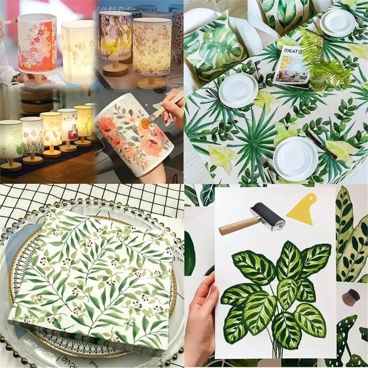 Set of 15 Tools for Decoupage with Brushes, Foam Brush, Roller, Raschietto and Carpet for Artistic Projects and Crafts ♪