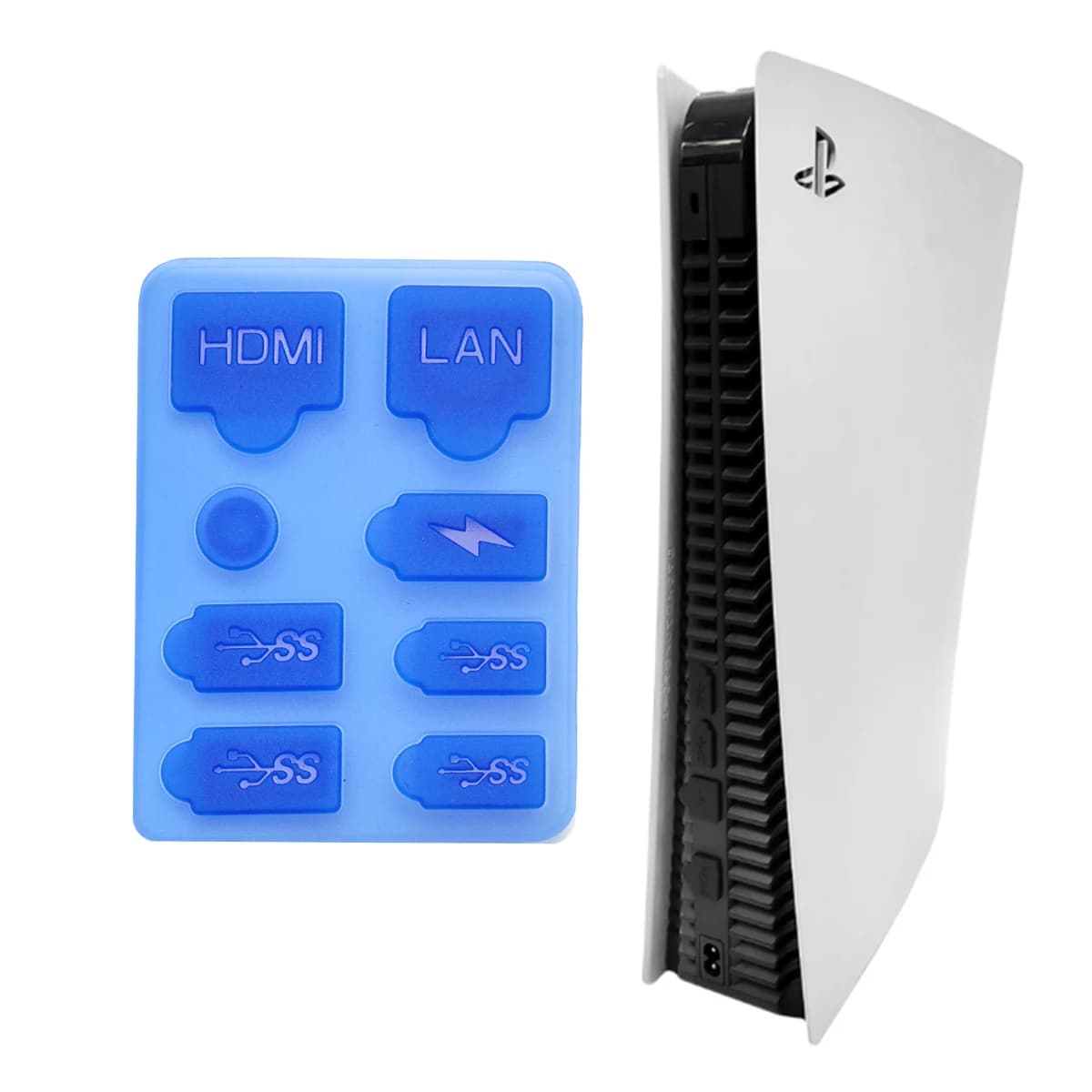 Tappo antipolvere, copertura protettiva, custodia in silicone, kit antipolvere per porte USB, per console Playstation 5 PS5 Slim, accessorio.