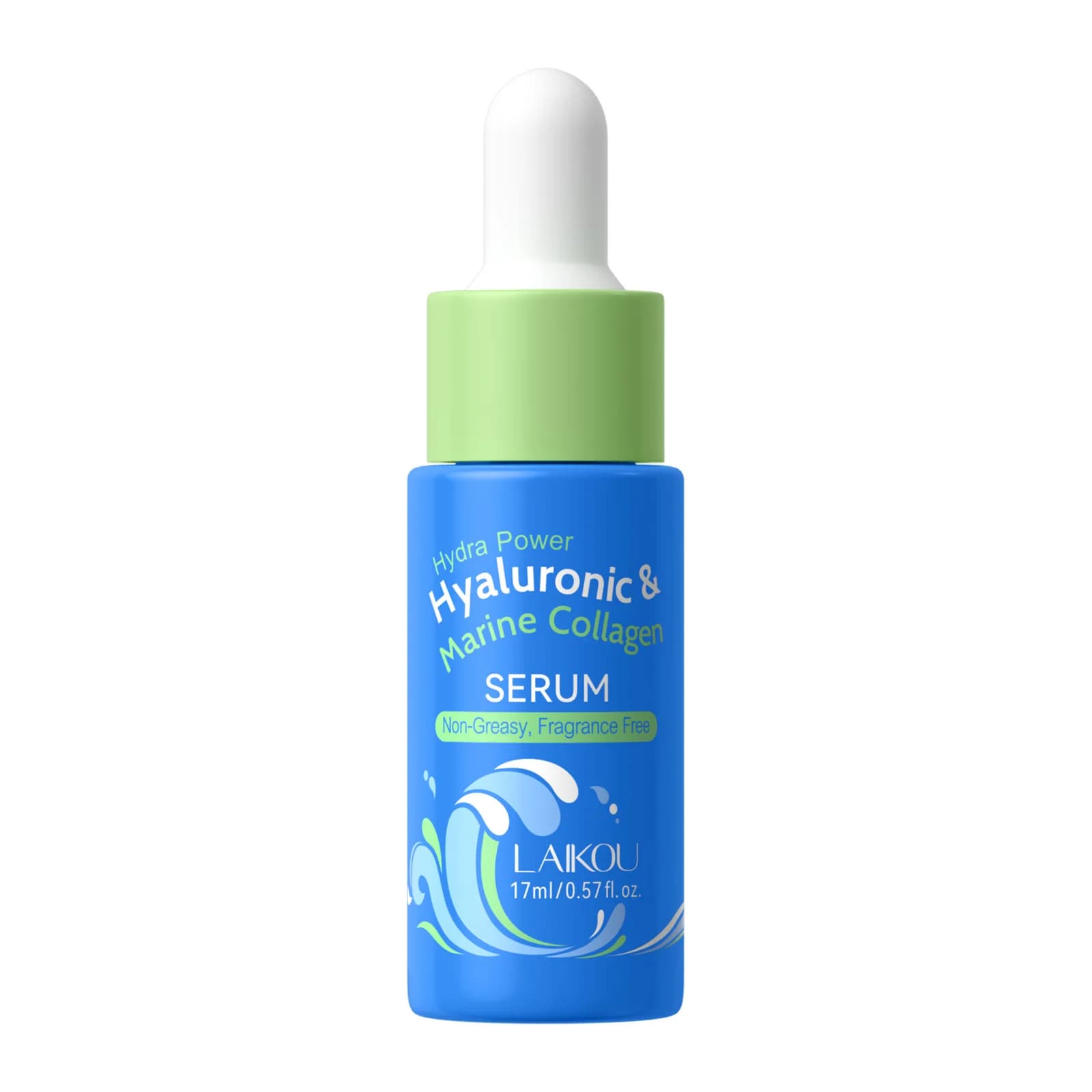 LAIKOU Siero all'Acido Ialuronico 17ml, Siero Viso Hydratante Profondo 24H con Collagene, Booster Hydratante per Pelle Secca, Effetto Rimpolpante