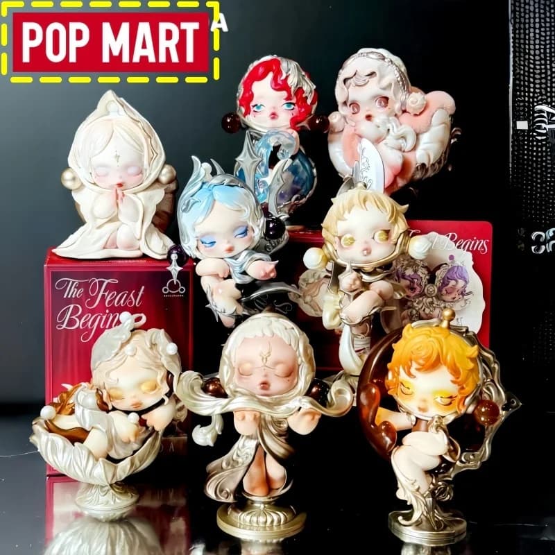 Genuino Popmart Skullpanda The Feast Begins Series Blind Box Carino ed elegante Anime Figure Ornamenti Regali di Natale perfetti per la ragazza