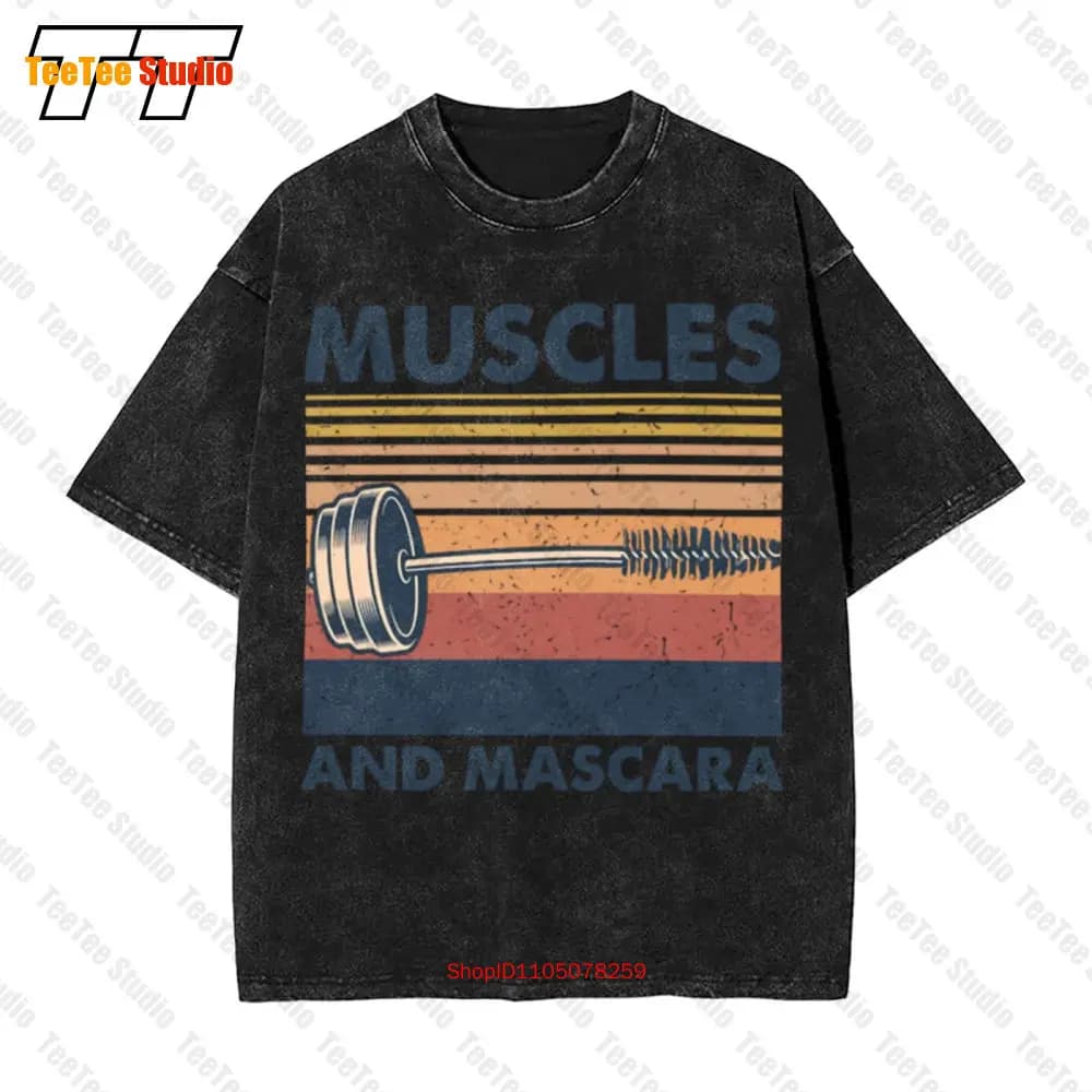 Muscoli e mascara Bodybuilding Powerlifting Palestra T-shirt oversize vintage U8R1