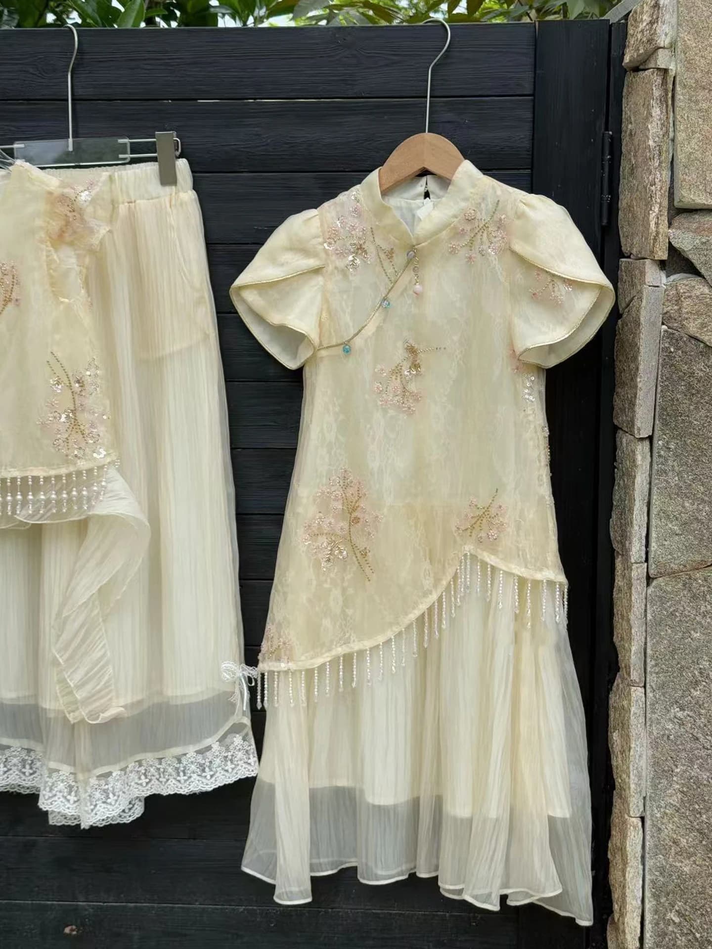 Costume Tradizionale Cinese per Bambine, Nuovo Stile Estivo, Abito Qipao in Stile Antico per Bambine di Taglia Media e Grande, Hanfu Leggero per Bambine