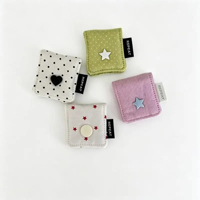 Handmade Fabric Earphone Decor Accessories Storage Bag Compact Data Cable Organizer Pouch Suitable For Home Office School Use