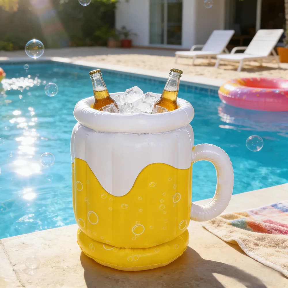 Nuovo Secchiello Refrigerante Gonfiabile a Forma di Boccale da Birra 2026, Portatile e Rinforzato per Esterni, Giocattolo per Feste in Spiaggia