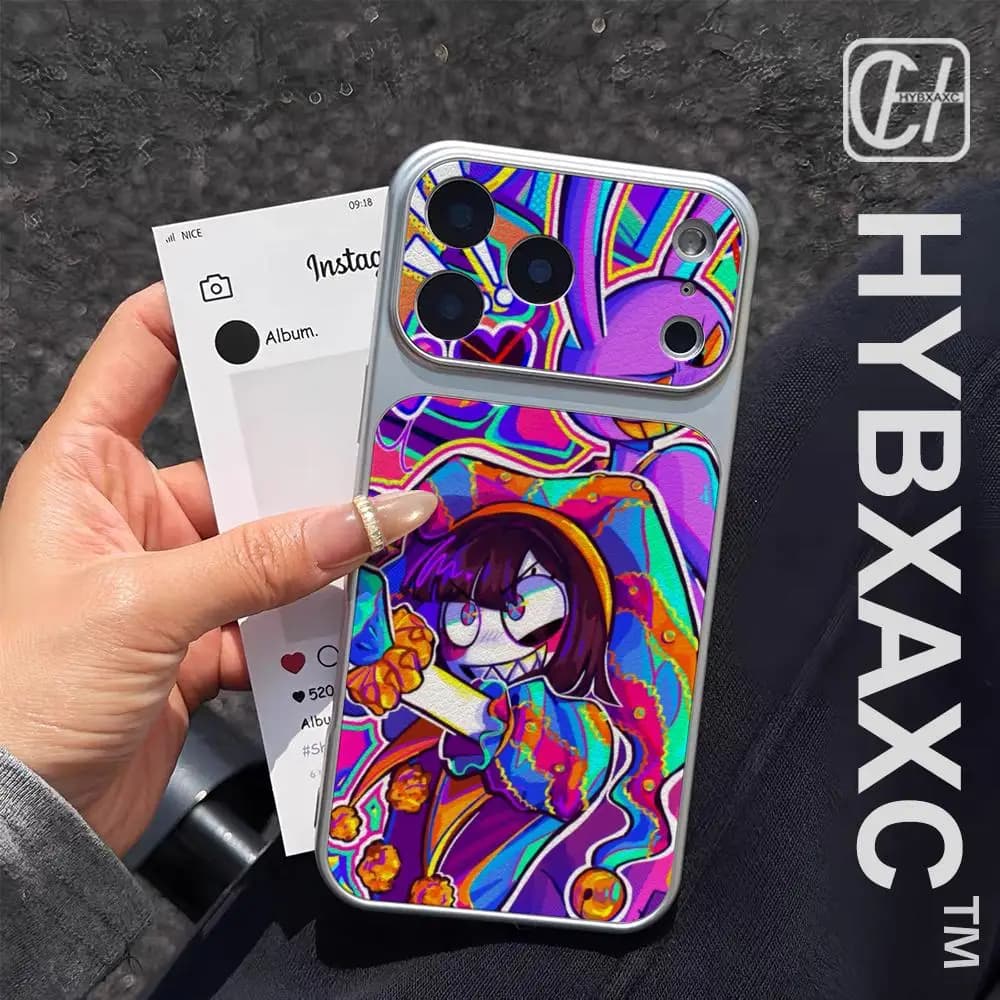 Anime The A-Amazing Digital Circus Phone Case Electroplated silver Shell FOR IPhone 17 16 15 14 12 Pro Plus 13 11 Pro MAX Cover
