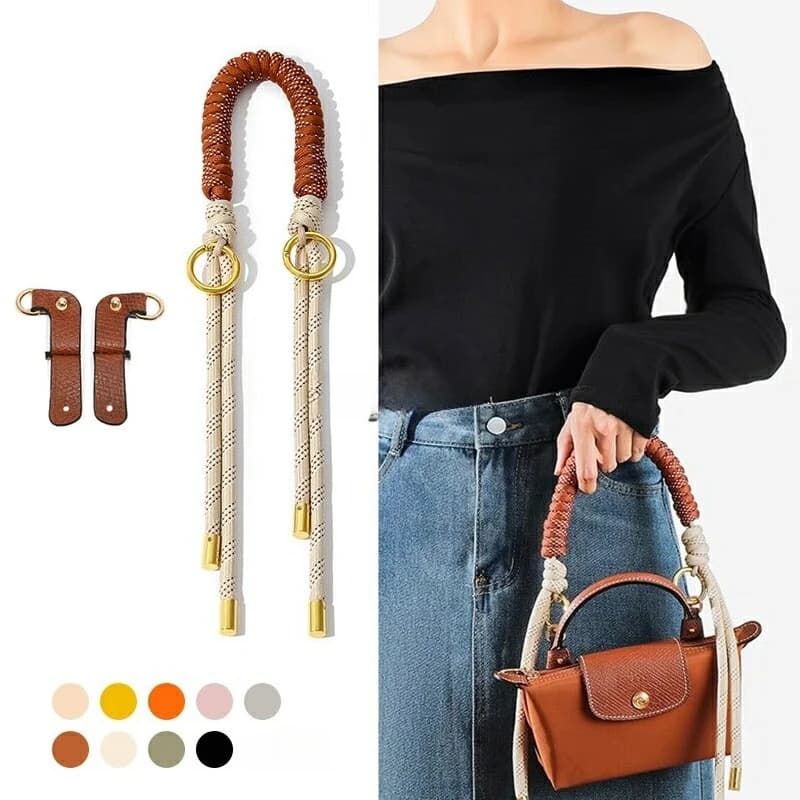 Woven Rope Strap Conversion Kit No Punching Underarm Handle Replacement Crossbody Belt Accessories For Small Mini Tote Handbags