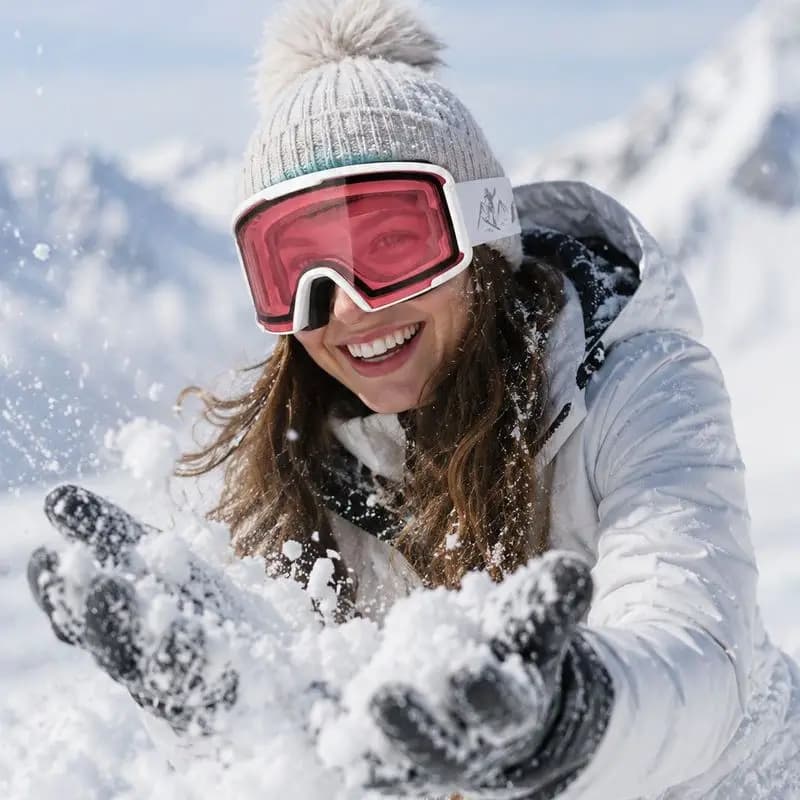 Ski , snow goggles, double-layer anti-fog, cylindrical lenses, mountaineering eyewear, outdoor gear