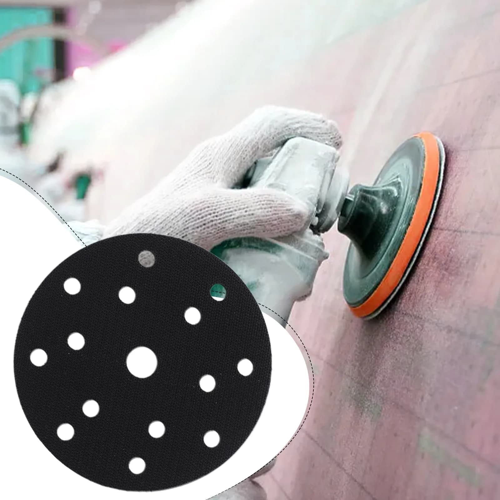 1 pcs 6 inches sponge pad interface 15 holes 150mm abrasive disc sanding pad holder electric grinder disks abrasive abrasive tools
