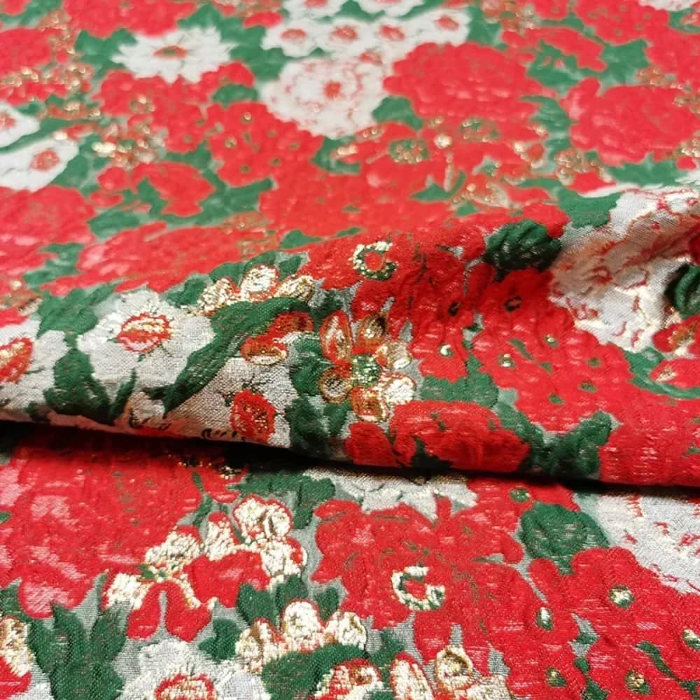 Jacquard Luxury Bronzing Fabric Spring and Autumn Trench Coat Show Dress Brocade Fashion Cloth Sewing Material by the Yard