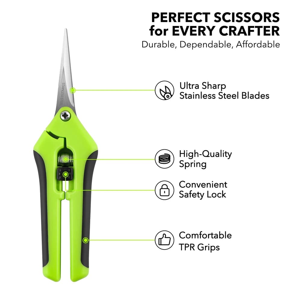 Forbici ergonomiche a molla Cesoie artigianali con lame in acciaio inossidabile Perfette per tagliare dettagli intricati e modelli stretti