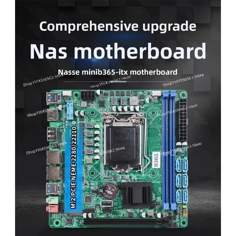 Scheda madre B365 Black Synology ITX con FlyCow FNOS, per controllo industriale, routing software e server di archiviazione NAS