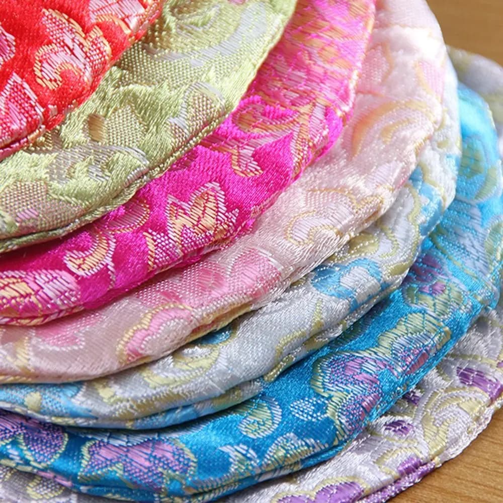 Borsa con coulisse ricamata floreale, sacchetto per gioielli, piccolo portamonete in stile cinese, borsa portaoggetti in stile etnico