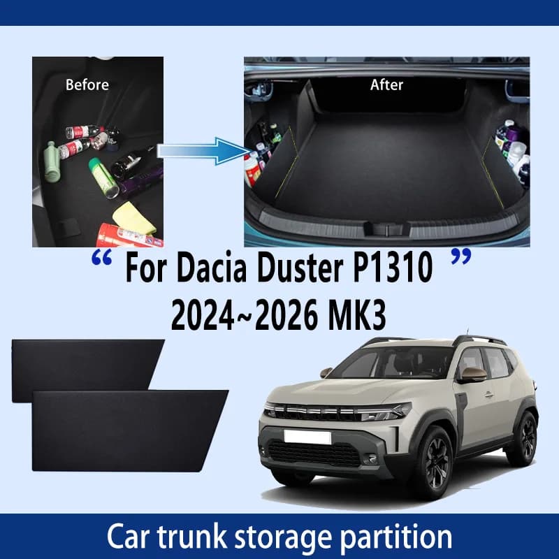 Accessori auto Per Dacia Duster P1310 2024 ~ 2026 MK3 Tronco Partizione di Stoccaggio Multifunzione di Stoccaggio Auto Parti Interni organizzatore