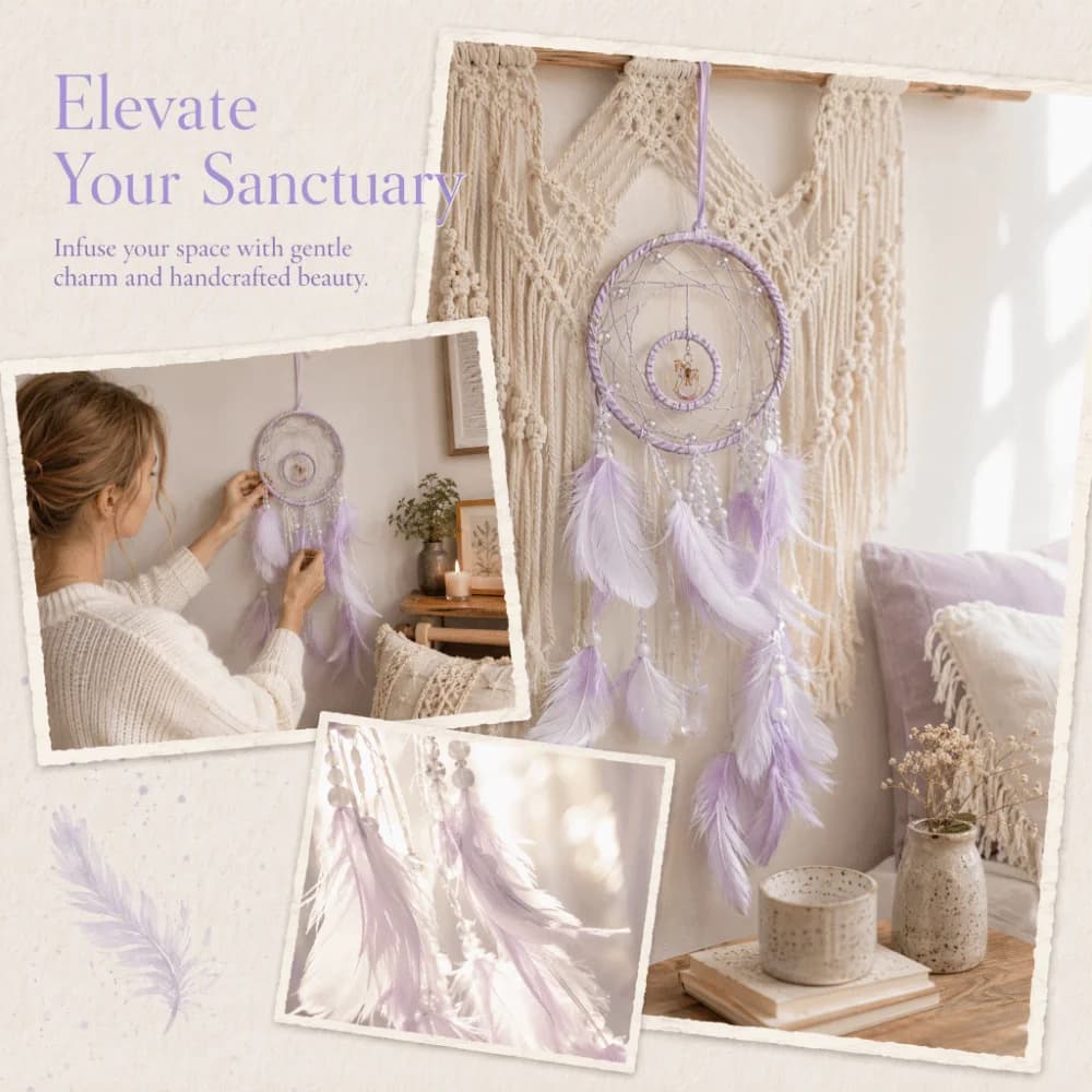 Vintage Iron Ring Dream Catcher Wall Hanging 20.47in Woven Net Feather Dream Catcher Purple Vintage Dream Catcher Window Hanging