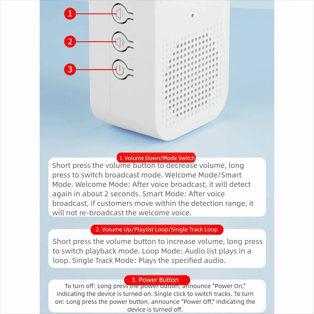 Sensore a infrarossi Campanello di benvenuto Rilevatore di movimento PIR Funzione di registrazione Sensore per porta Allarme antifurto wireless