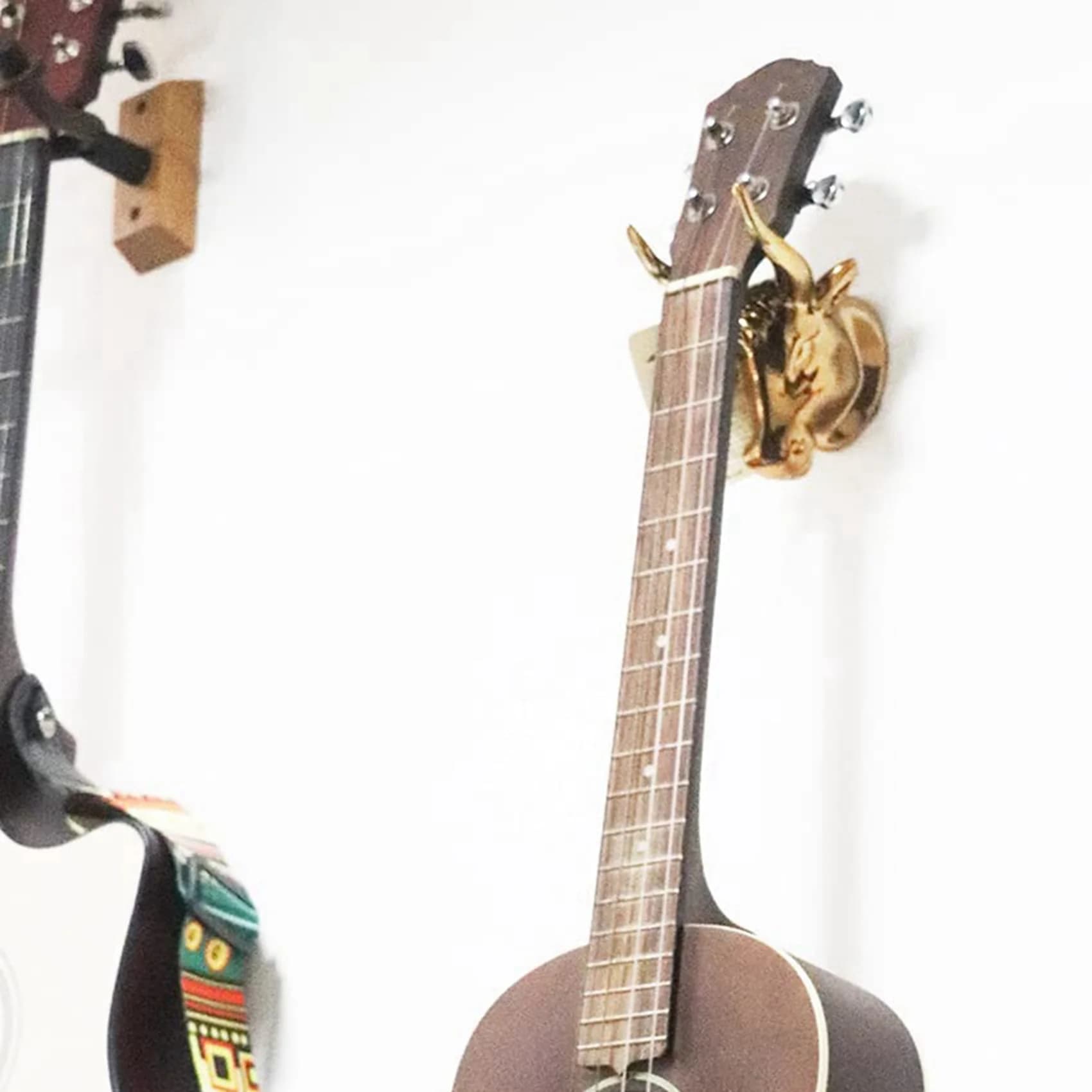 ABUE-3X Supporto per chitarra Appendiabiti da parete Bull Art Chitarra Ukulele Gancio Gancio per chitarra Supporto per gancio da parete Supporto per basso Ukulele