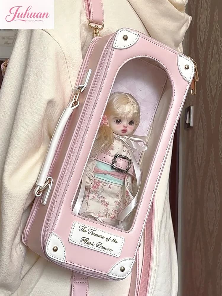 Borsa per bambole Bjd originale a 4 punti Borse Col Lta Lection Donna Ragazza Borsa a tracolla rettangolare a rombo Lolita Tote Zaino