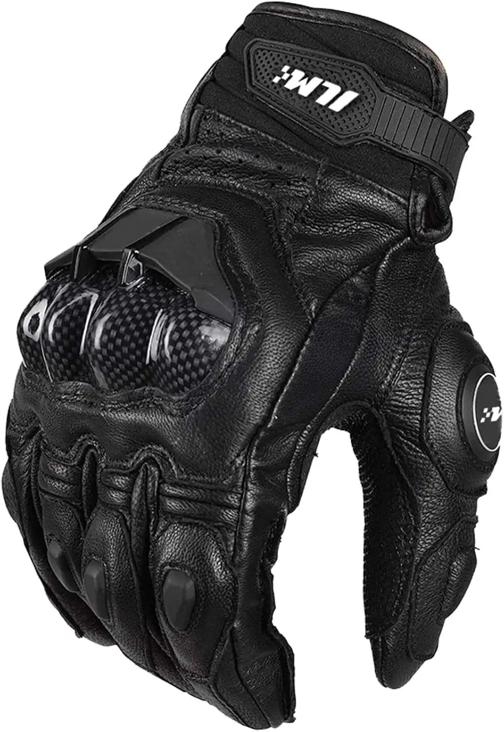 Guanti da moto touchscreen per uomo e donna, in pelle Air Flow, modello GRC01 (L, nero)
