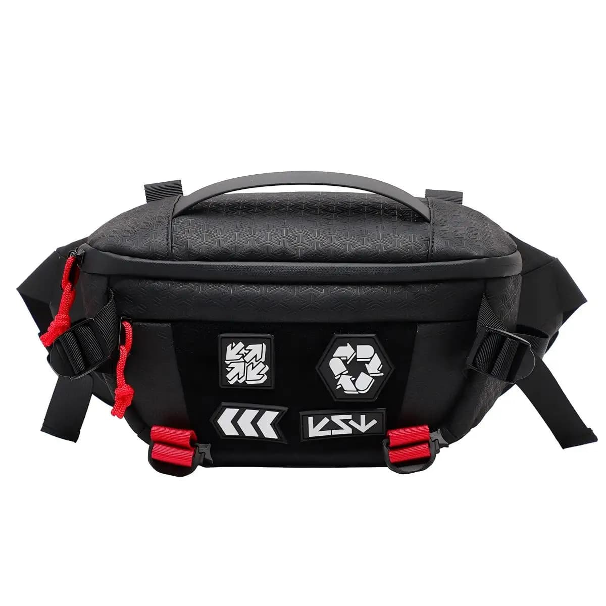 TINYAT Men's Three Velcro Straps Waist Bags Geometric Patterns Waterproof Crossbody Bag Casual,Cycling,Everyday Use Chest Bag