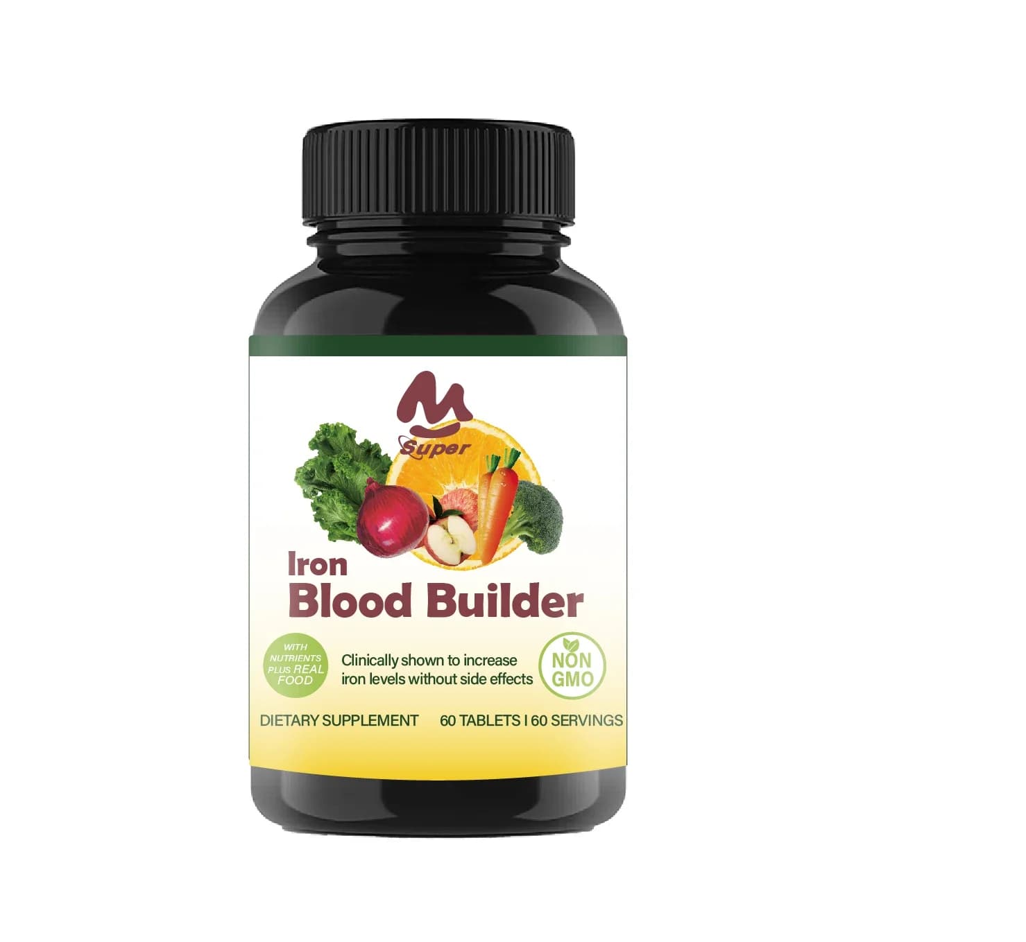 Iron supplements show that they can increase iron levels: energy supports iron, vitamin B12 and folic acid -60 tablets