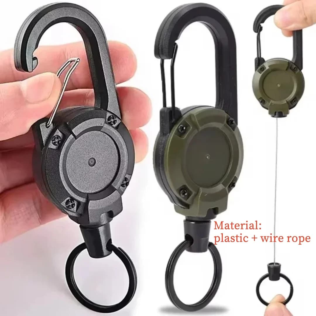Sports Retractable Retractable Keychain, Retractable Wire Cable Spool Mosque for Outdoor
