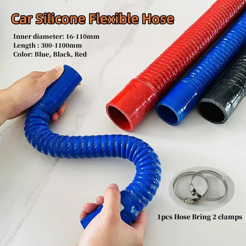Tubo flessibile in silicone per auto universale Tubo corrugato in filo di acciaio Tubo intercooler Tubo di aspirazione aria Tubo radiatore Tubo in silicone