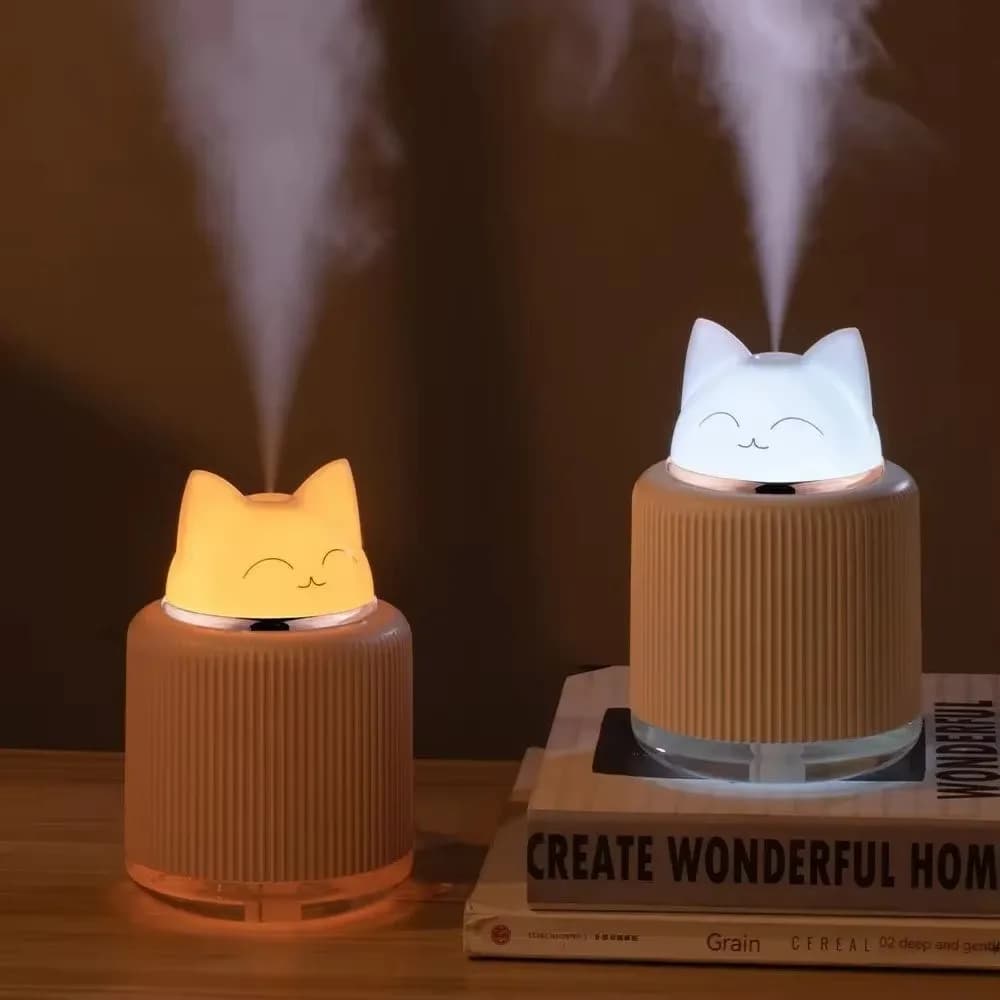 Umidificatore a Forma di Cartone Animato, Lampada Notturna per Animali Domestici, Umidificatore Silenzioso per Auto e Ufficio, Regalo Trendy