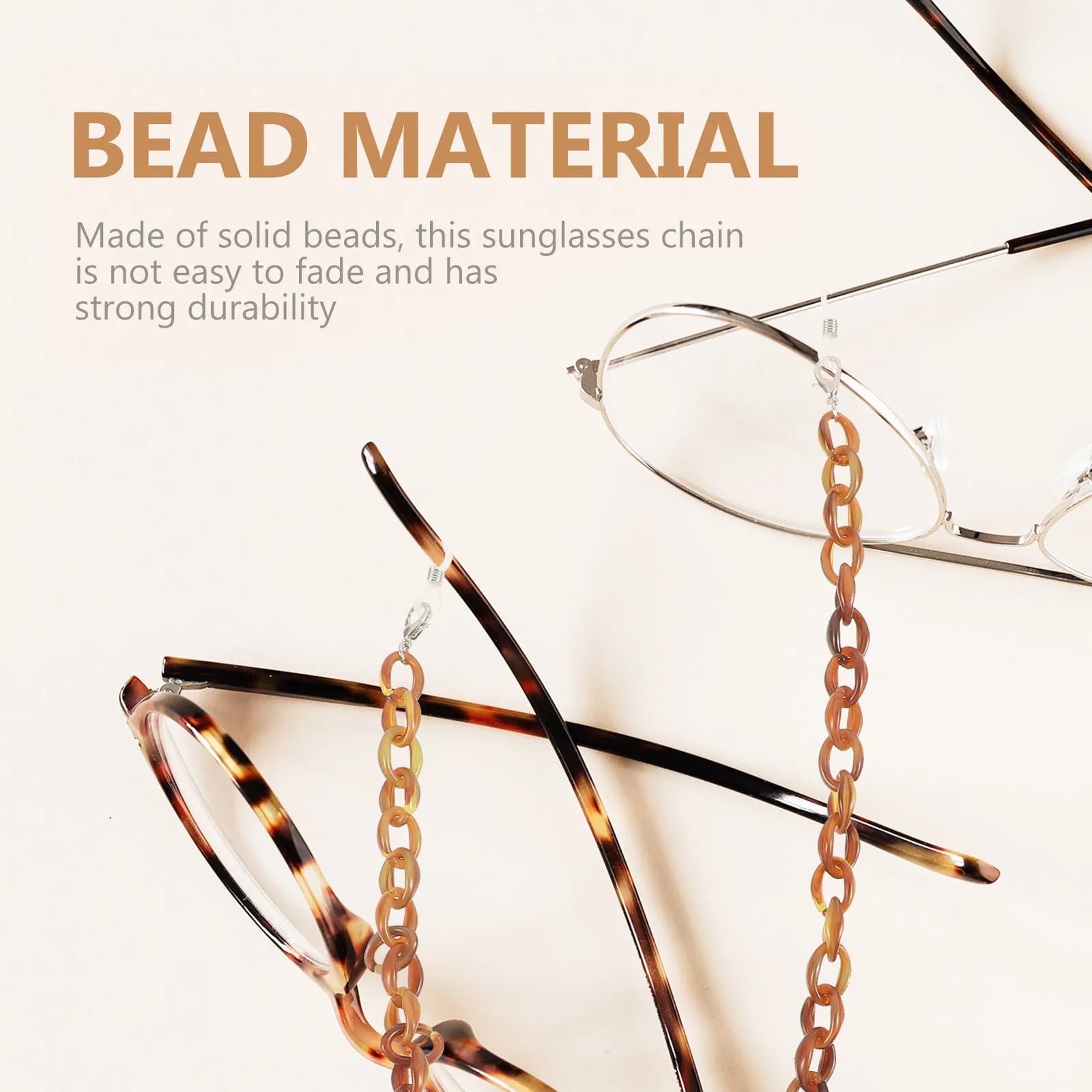 1Pcs Brown Acrylic Delicate Eyeglass Chain Anti-Lost Glasses Cord Sunglasses Chain Eyewear Retainer Strap Glasses Accessories