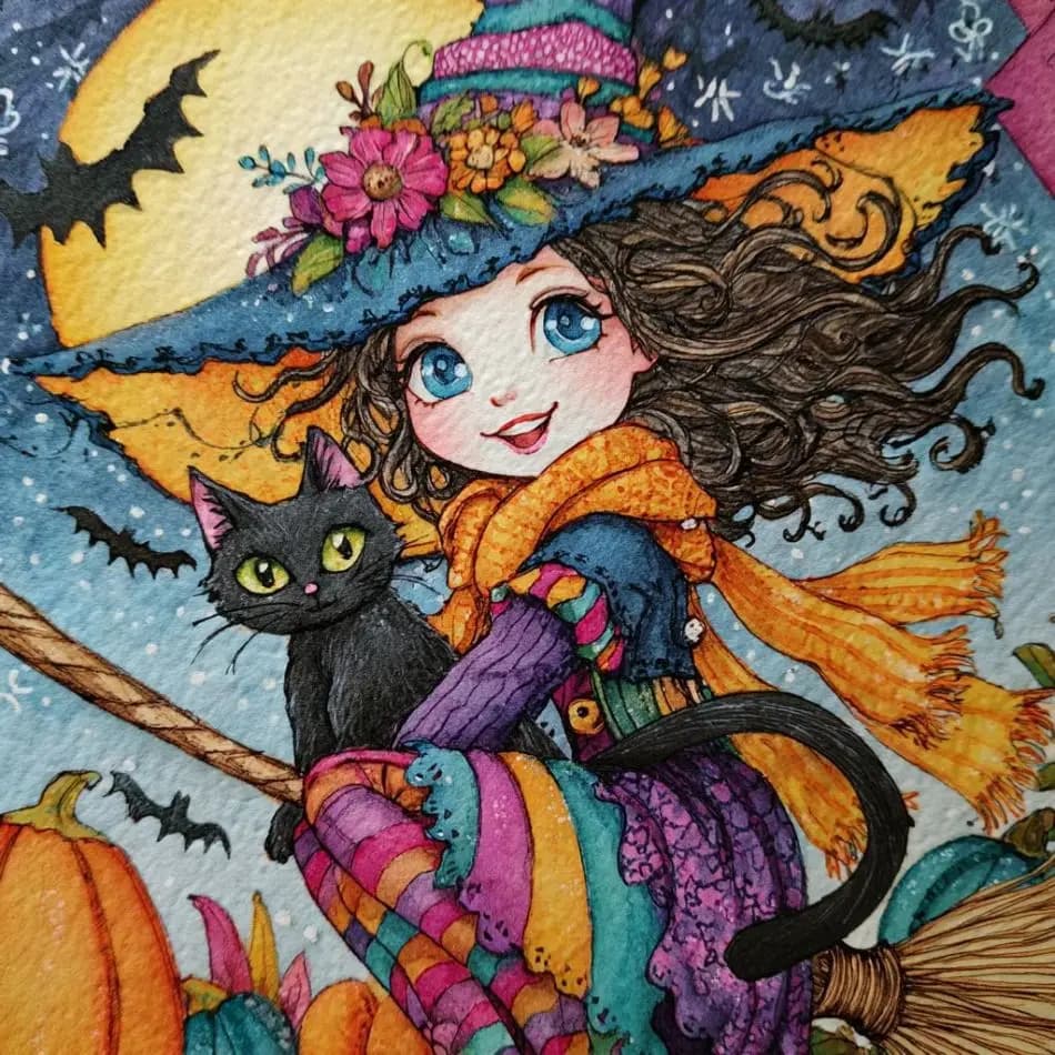 RUOPOTY Diamond Painting Kit Home Girl And Black Cat Decor Gift Diy Crafts Landscape Full Round Interior Adults Crafts Art Suppl