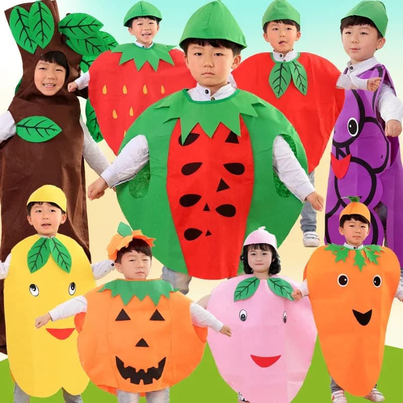 Christmas Children's Fruit And Vegetable Modeling Costumes Kindergarten Fruit Environmental Fashion Show To Clothes New Year Cos
