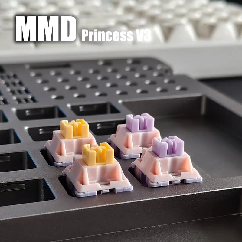 MMD Princess V3 KeySwitch 5 Pin 46.5g 53.5g HIFI Lineare 48g 62g Tattile Gamer Tastiera Meccanica Interruttori Lubrificazione di Fabbrica