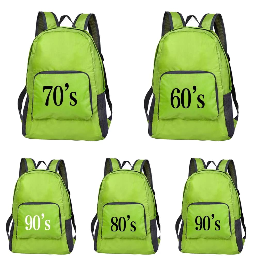New Years Printed Folding Hiking Bag Ultra-light Outdoor Cycling Travel Backpack Portable Folding Backpack