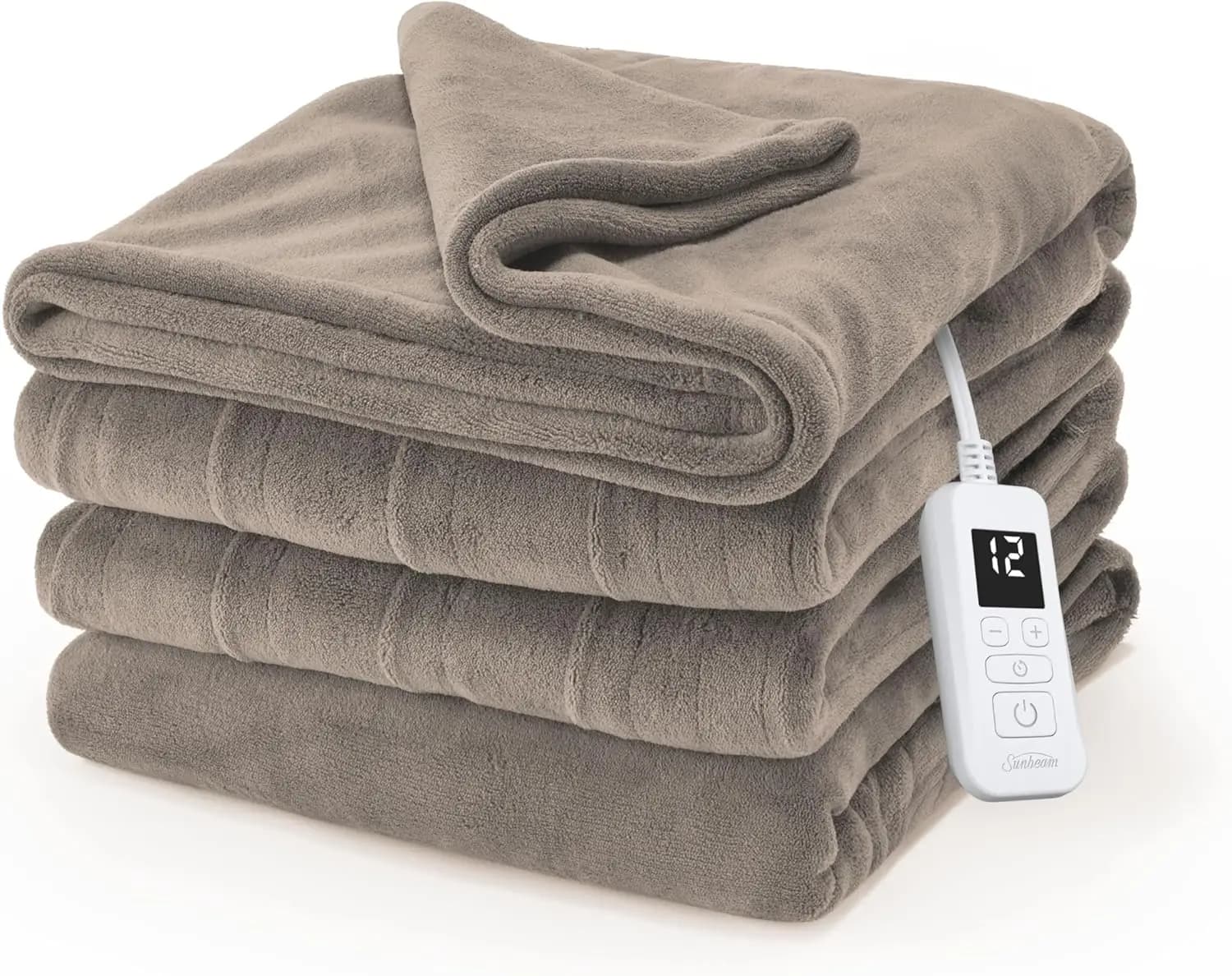 Coperta Elettrica Riscaldata, 12 Livelli di Calore, Spegnimento Automatico, Riscaldamento Rapido, Lavabile in Lavatrice, Colore Fungo, Misura Standard