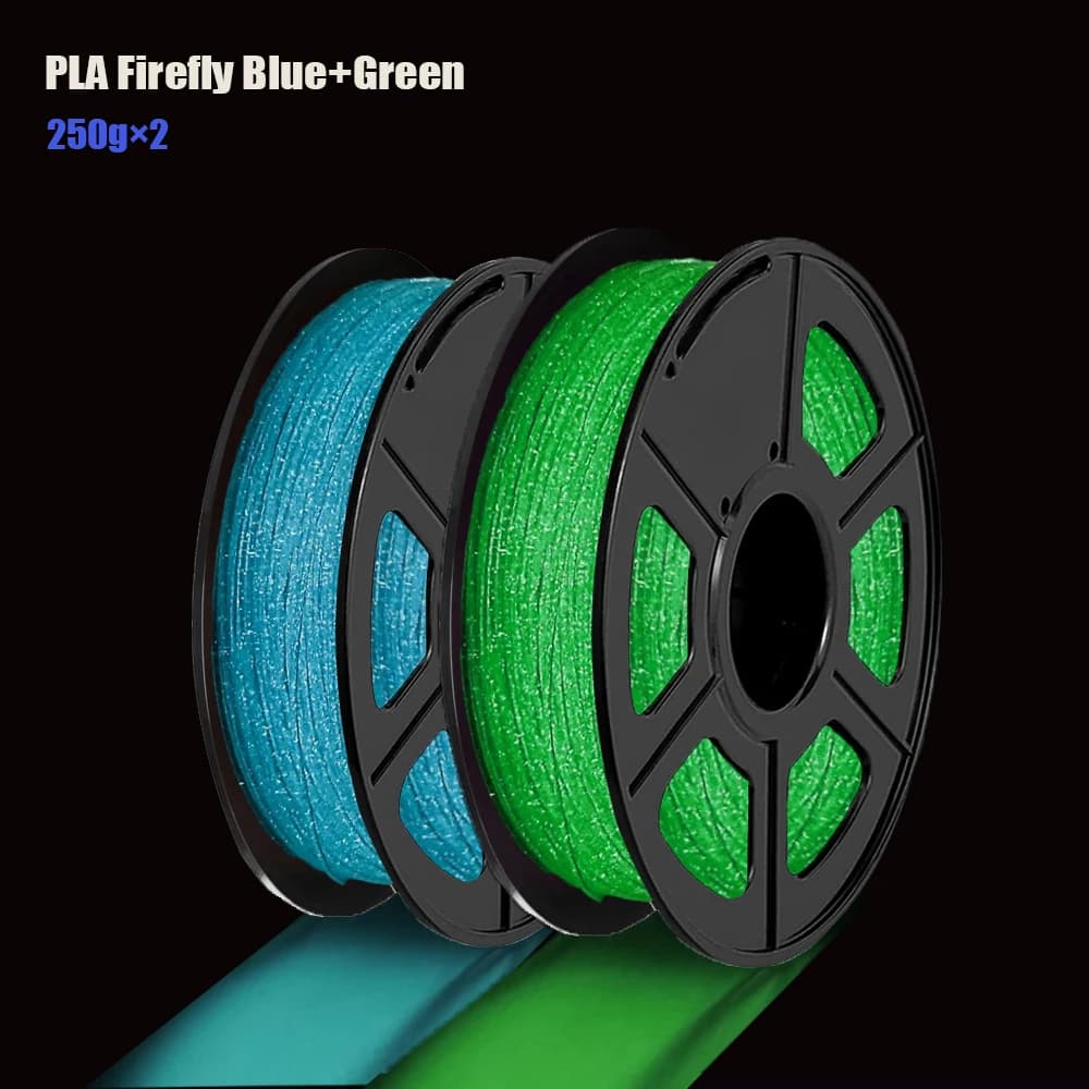 Firefly blue/green lightening, dimensional accuracy +/- 0.05 mm, for most FDM printers 250 g / 500 g/1000 g