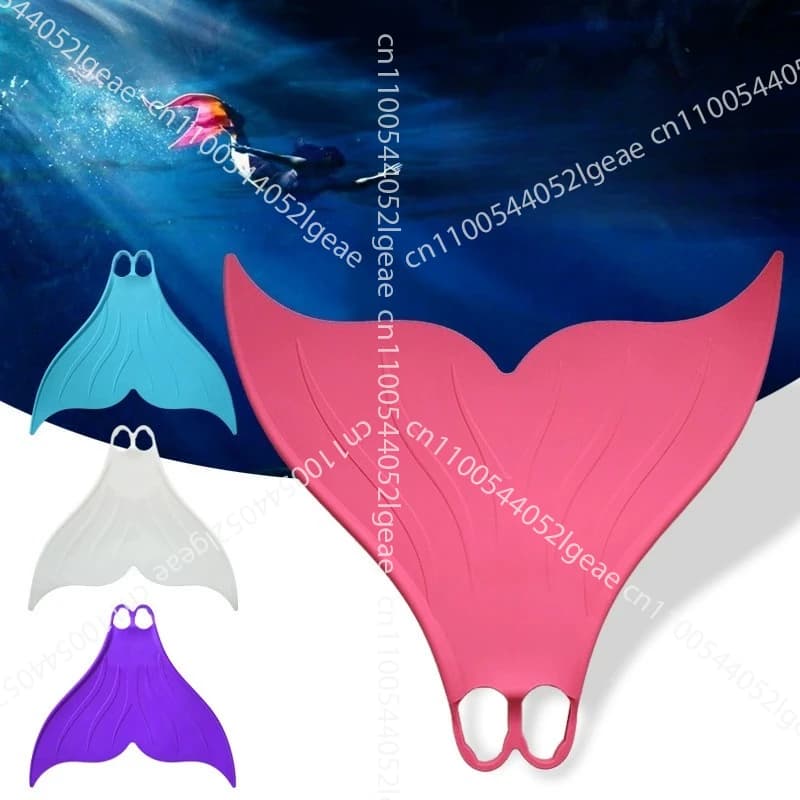 Soft silicone fins for aquarium, diving, swimming, training, photos, free diving, single handheld equipment