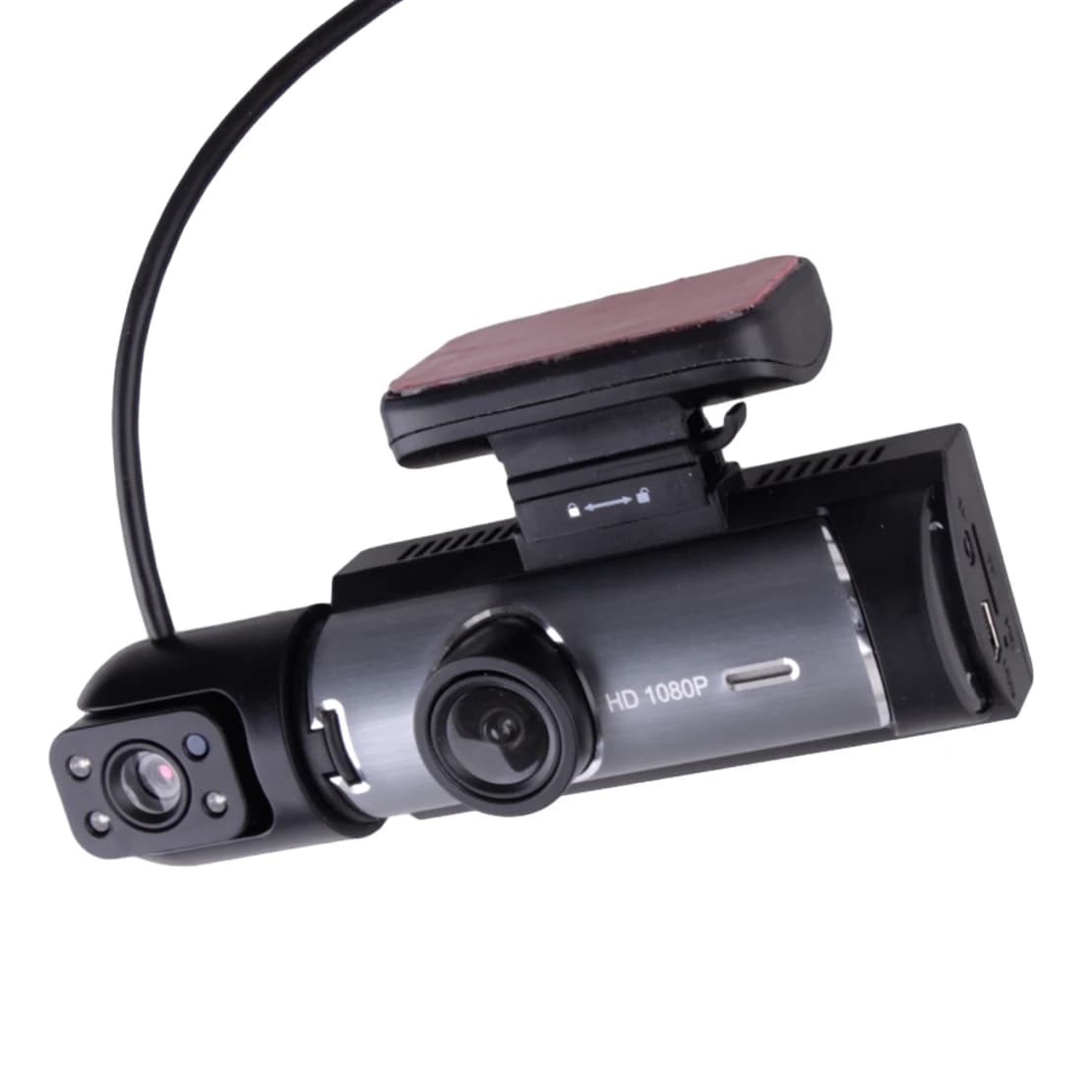 Registratore DVR per telecamera interna anteriore con doppia lente per visione notturna da 3,16 pollici