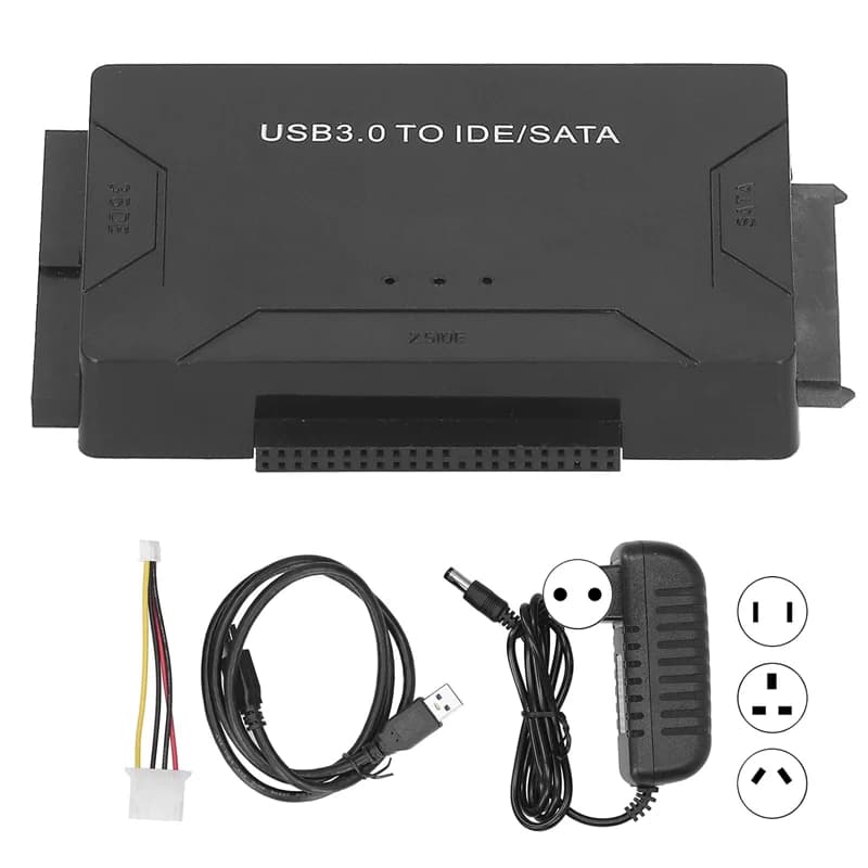 Adattatore SATA/IDE a USB 3.0, Adattatore per disco rigido IDE per HDD/SSD esterni universali da 2,5/3,5 pollici IDE e SATA per PC e Macbook