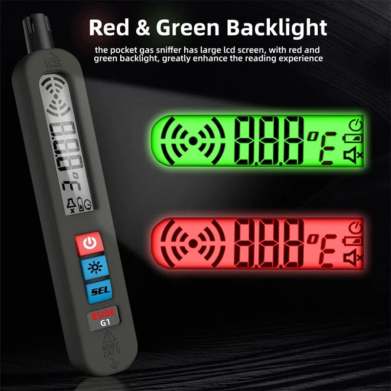 BSIDE G1 PPM LEL Tester Analizzatore rilevatore di perdite di gas Rilevatore di perdite di gas portatile Allarme Allarme vibrazione sonora e luminosa Carica USB