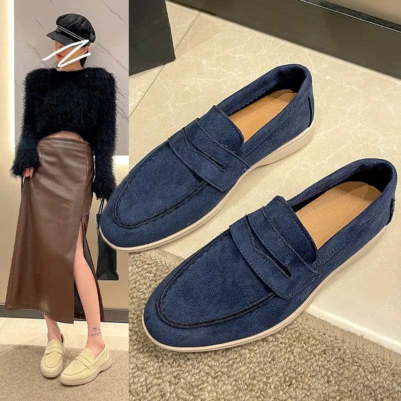 Appartamenti da donna 2024 New Fashion Suede Outdoor Causal Walk Shoes Slip-on Lazy mocassini donna mocassino comodi muli scarpe da guida