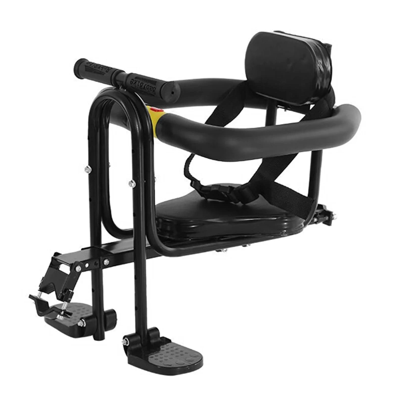 Sella per bambini di sicurezza per bambini Porta seggiolino anteriore per bambini con pedali e supporto Sedile per bici con schienale per bici da strada MTB